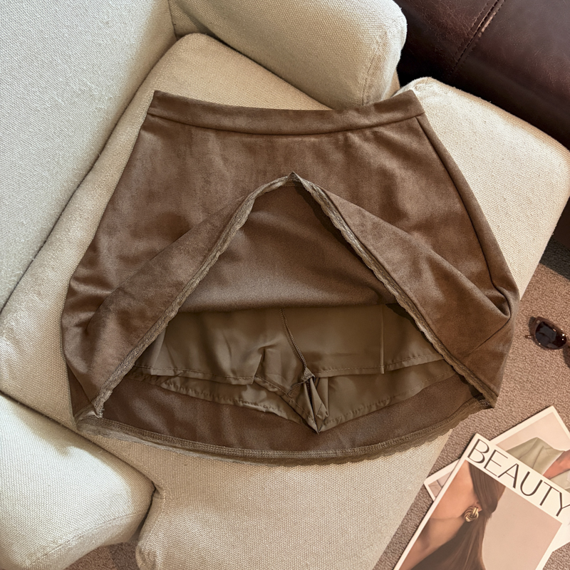2026 Autumn Winter Faux Leather A-Line High Waist Short Skirt for Women - Image 3