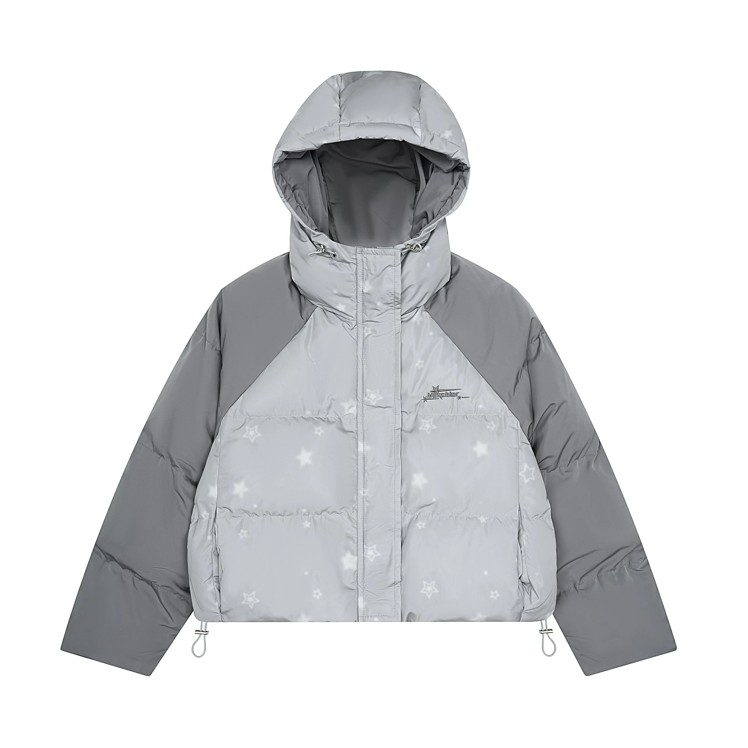 American Stand Collar Star Cropped Padded Jacket Raglan Sleeve Women Winter Loose Thick Warm Bread Jacket - Image 5
