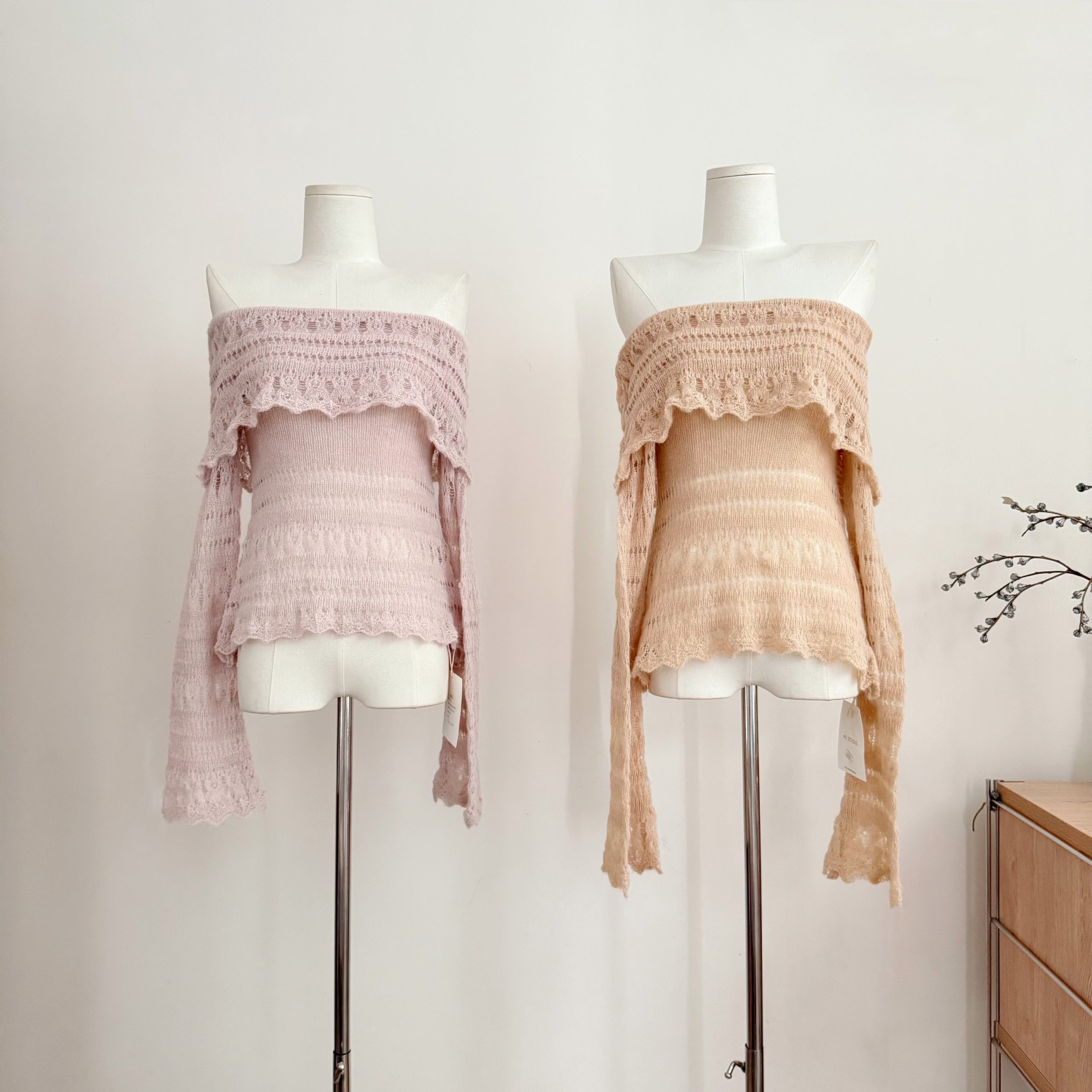YOLI Zhang Youli Sunset Love Letter Orange One-Shoulder Knit Top Women Autumn Design Slimming Cutout Top