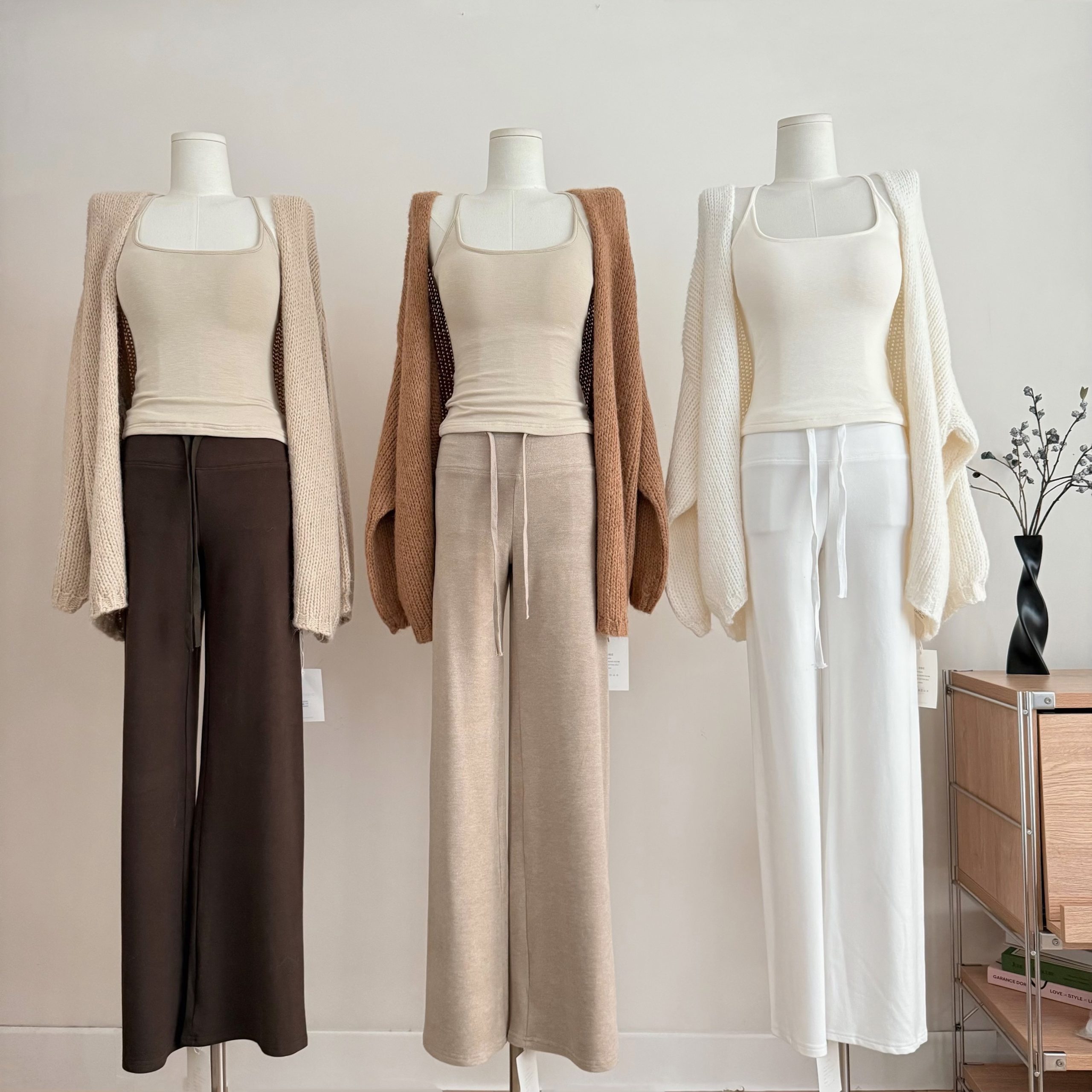 NSS COLLECTION Afternoon Tea Cardigan High-Gram Weight Brown Sweater Cardigan Outerwear for Women