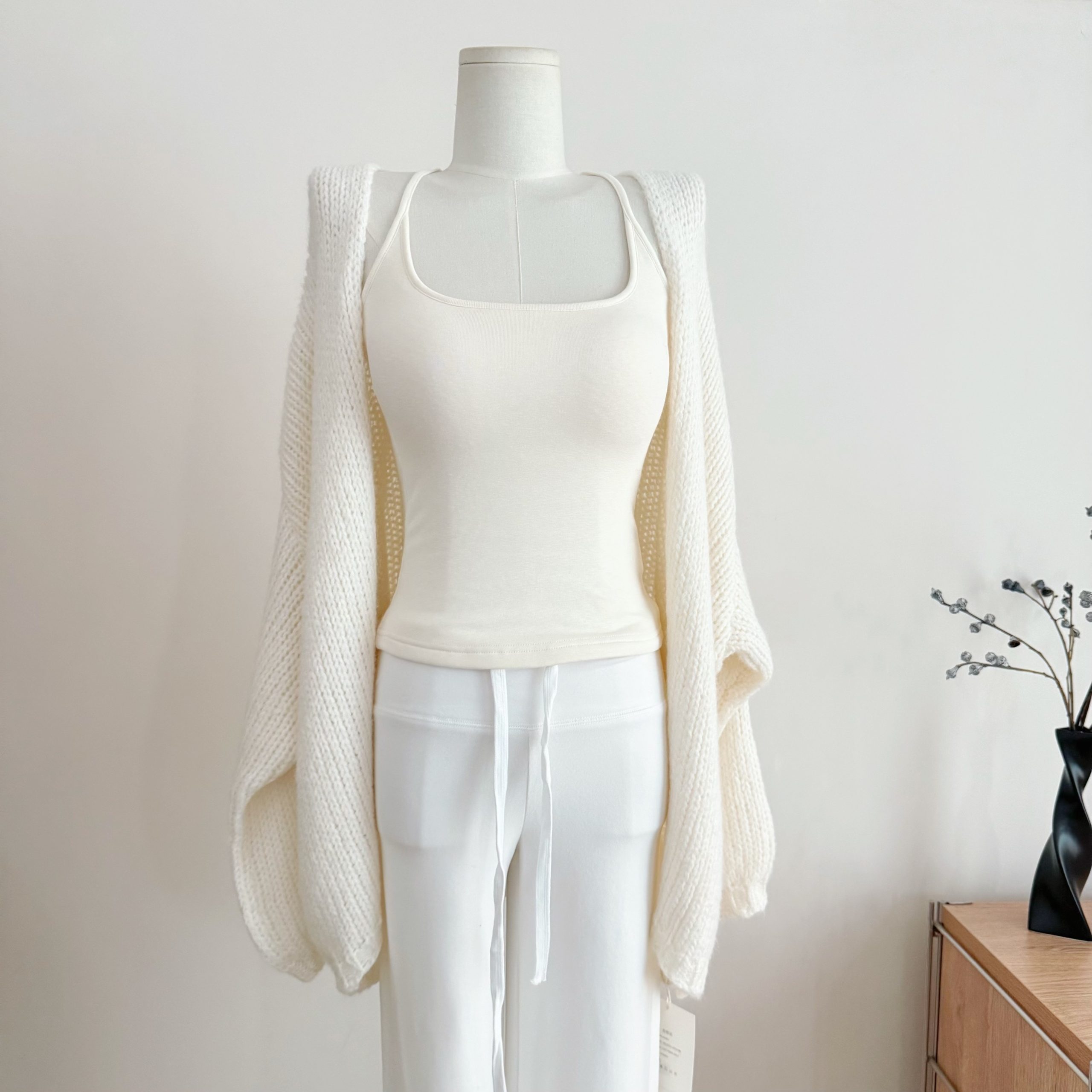 NSS COLLECTION Afternoon Tea Cardigan High-Gram Weight Brown Sweater Cardigan Outerwear for Women