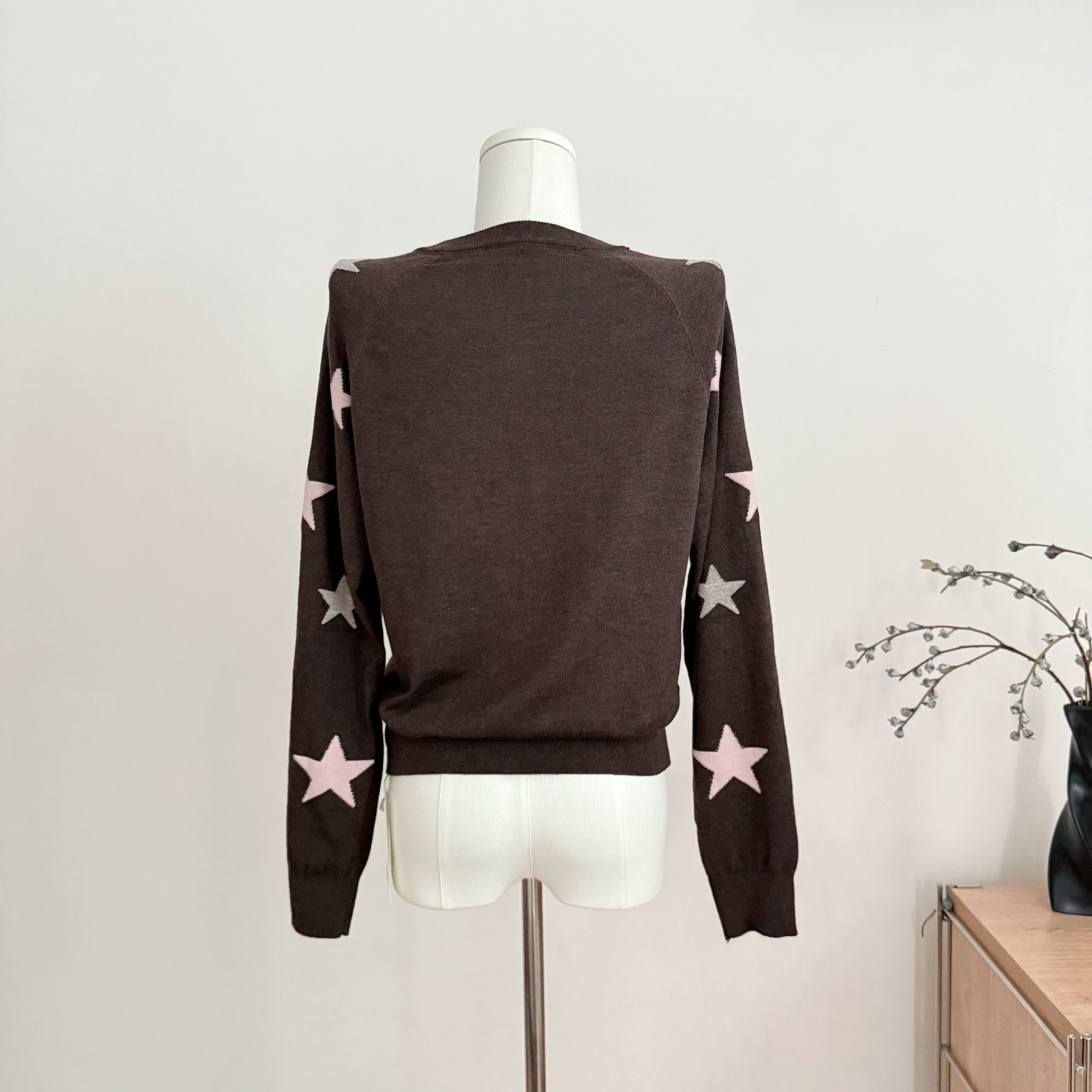 Women's Star Color Block Long Sleeve Knit Sweater Fall Lazy Style - Image 2