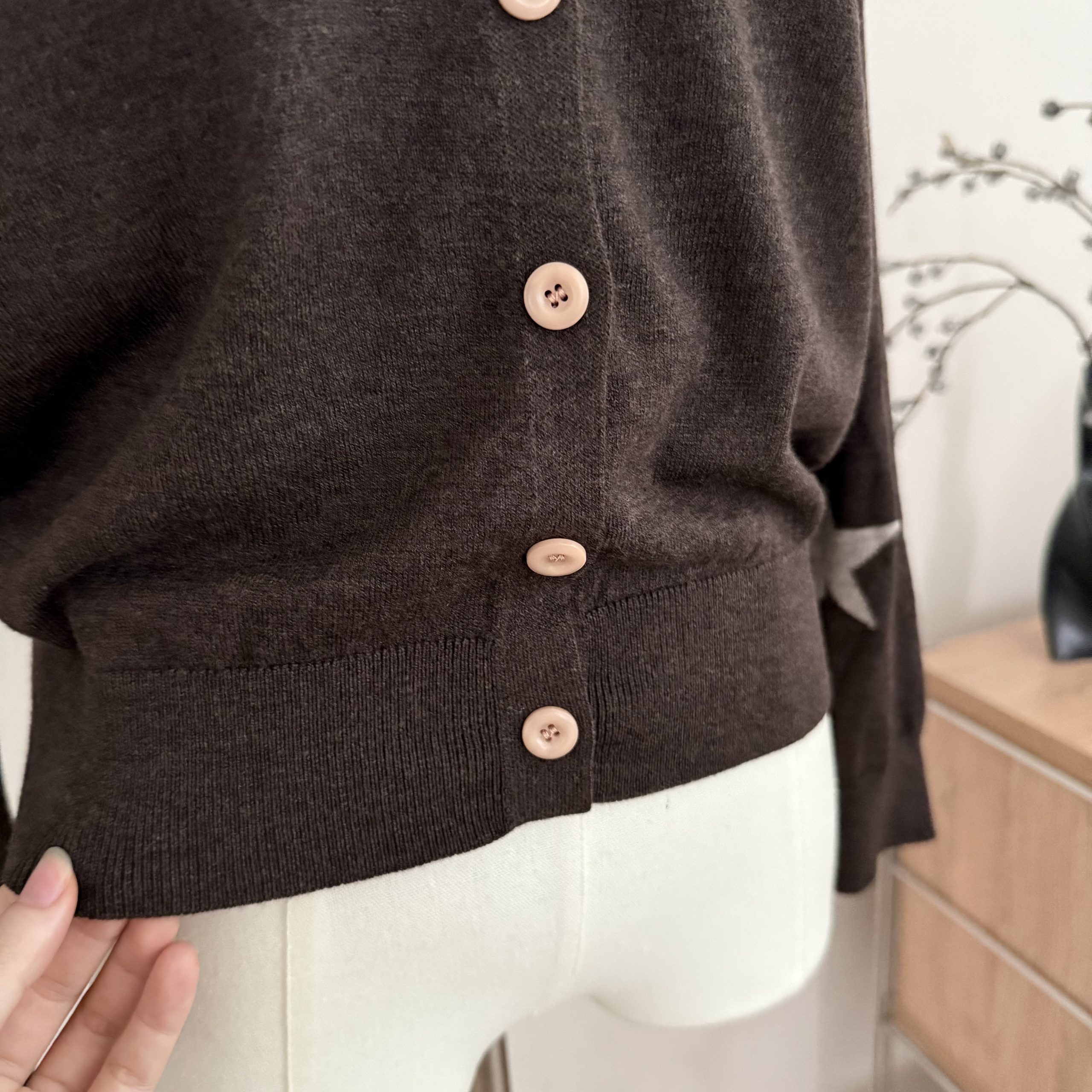 Women's Star Color Block Long Sleeve Knit Sweater Fall Lazy Style - Image 5