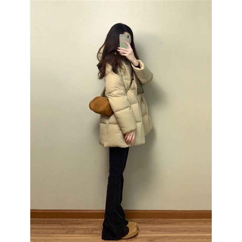 Women's Korean Style Mid-Length Hooded Padded Cotton Winter Coat - Image 3